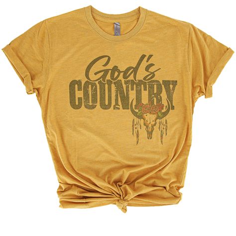 Get Gardenfire, God's Country Western T-Shirt, S-2XL online or find other Women's Tops products from Mardel.com Mixed Fonts, Gods Country, Cowgirl Look, Christian Book, Western Tee, Message Of Hope, Print Coupons, A Cow, Cow Skull