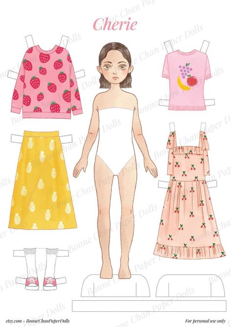 Paper Doll Outfits, Paper Doll Printable, Toy Craft Kit, Disney Paper Dolls, Fruit Prints, Paper Mache Animals, Barbie Paper Dolls, Diy Crafts Bookmarks, Paper Dolls Clothing