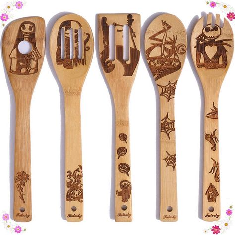 Decoracion Star Wars, Wooden Cooking Utensils Set, Bamboo Cooking Utensils, Wooden Cooking Utensils, Burned Wood, Bamboo Utensils, Wooden Spatula, Kitchen Cooking Utensils, Halloween Kitchen