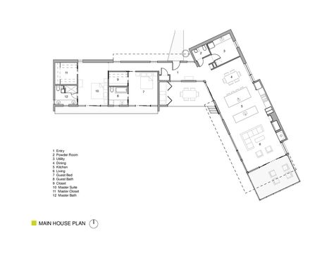 Gallery of Whidbey Artists' Retreat / Prentiss + Balance + Wickline Architects - 17 Small House Inspiration, L Shaped House, Architectural Floor Plans, Home Design Floor Plans, House Construction Plan, Floor Plan Layout, Small House Plan, Modern House Plans, Modular Homes