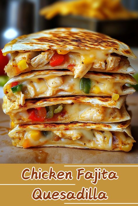 Easy Chicken Recipes: Chicken Fajita Quesadilla Recipes Using Leftover Chicken Fajita Meat, Black Stone Chicken Quesadilla, Gluten Free Quesadilla Recipe, The Best Chicken Quesadillas, Quesadilla Lunch Ideas, Stuffed Quesadilla Recipes, Easy Dinner Recipes With Peppers, Easy Chicken And Cheese Quesadilla, Keto Chicken Quesadilla Recipe