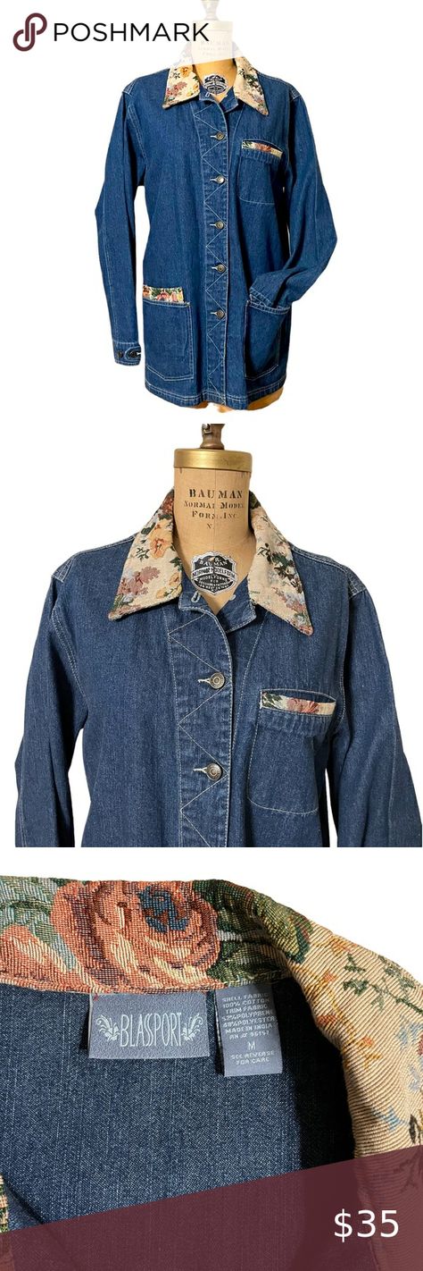 Vintage 90s Denim Jacket - Blassport (Bill Blass) 90s Denim Jacket, Bill Blass Jeans, 90s Denim, Bill Blass, Closet Vintage, Jean Jacket, Vintage 90s, Denim Jacket, Tapestry