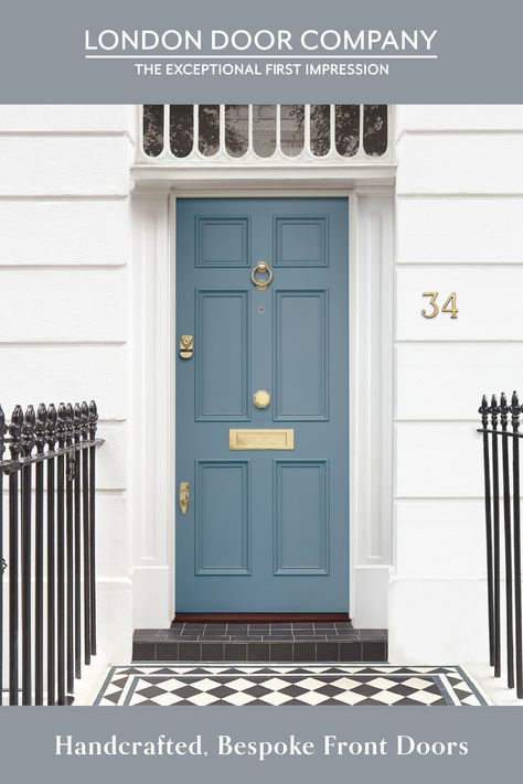 Bright Color Front Door, Terraced House Front Door, English Front Door, London Front Door, European Front Doors, Brick House Front Door Colors, Front Doors Ideas, Terrace House Exterior, Digital Brochure