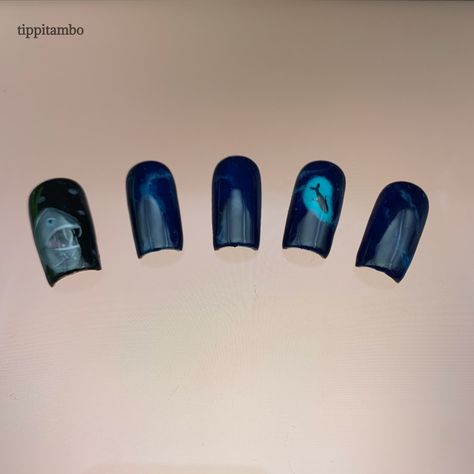 The Old Astronomer, Fish Nail Art, Fish Nails, Nail Equipment, Nail Designs Tutorial, Deep Sea Creatures, Blue Gel, Angler Fish, Gel Designs