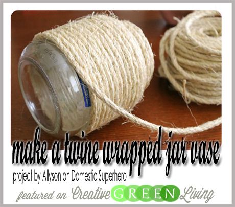 Turn old jars into twine wrapped vases. Easy and looks great! Check out the post for tips on how to make these look awesome. Old Jars, Sisal Twine, Baby Food Jar Crafts, Crafting Inspiration, How To Wrap, Baby Food Jars, Glass Projects, Mason Jar Diy, Dollar Store Crafts