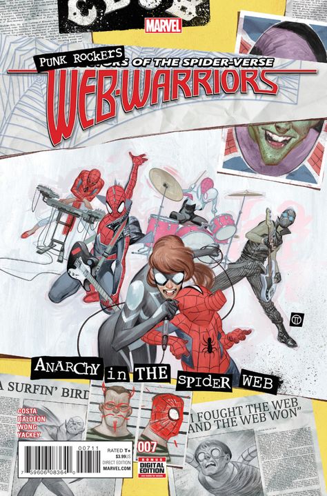 Web Warriors #7 - Tangled States, Part One: Anarchy Julian Totino Tedesco, Web Warriors, Marvel Books, Spider Punk, Comic Book Collection, Spider Gwen, Digital Comic, Comic Book Covers, Amazing Spider