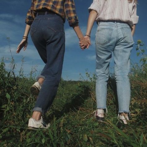 The Grass, Holding Hands, Walking, Blue