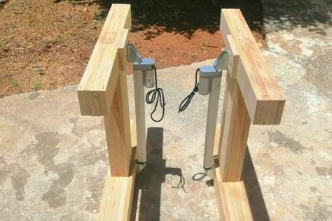 Standing Desk Diy, Standing Desk Plans, Standing Desk Hack, Diy Standing Desk Plans, Diy Standing Desk, Plywood Desk, Desk Hacks, Plywood Edge, Craft Room Furniture