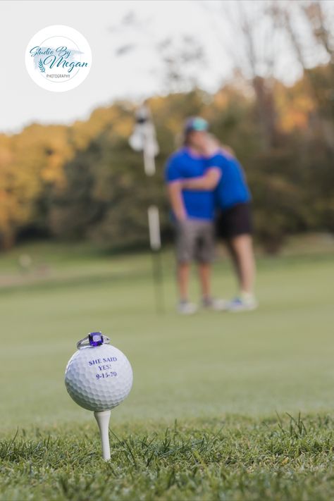 Golf Course Proposal, Golf Course Engagement Photos, Golf Proposal, Golf Engagement Photos, Engament Photos, Prenup Shoot, Horse Photoshoot, Golf Course Photography, One Year Pictures