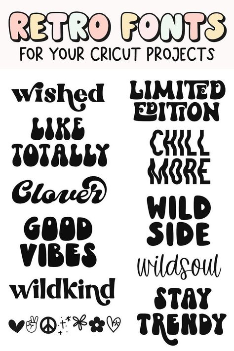 Fonts Retro, Fonts For Cricut, Design Alphabet, Idee Cricut, Groovy Font, Aesthetic Fonts, Halloween Fonts, Cricut Projects Beginner, Fancy Fonts