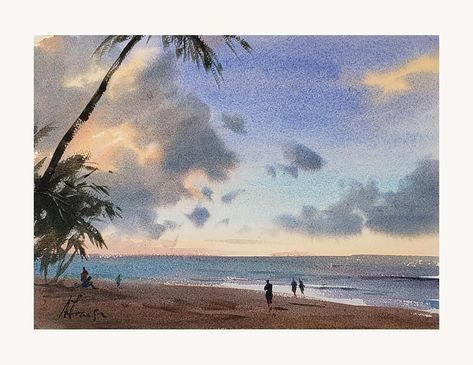 Sunset Watercolor, Watercolor Art Landscape, Watercolor Sky, Texture Painting On Canvas, Canvas Art Projects, Watercolor Sunset, Watercolour Inspiration, Diy Watercolor Painting, Textured Canvas Art