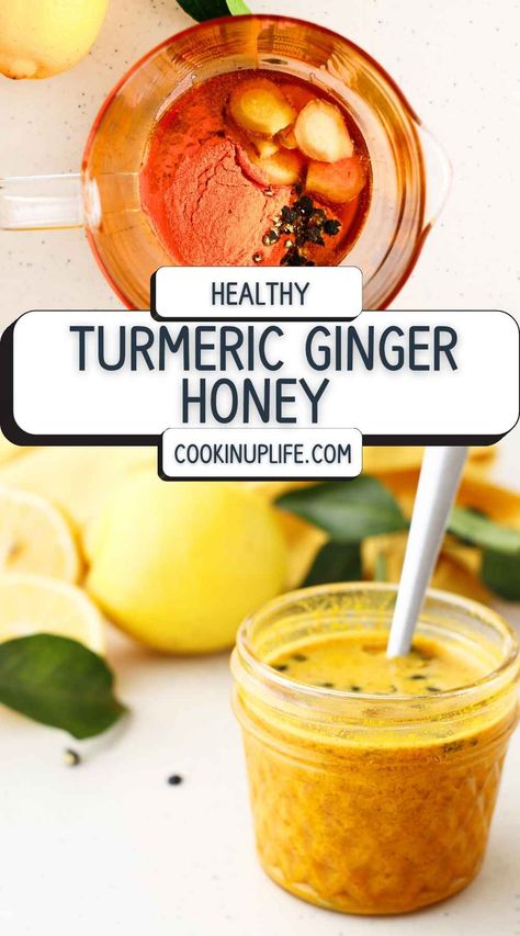 Turmeric Ginger Honey Tumeric Ginger Infused Honey, Turmeric Ginger Honey Paste, Turmeric Ginger Honey, Tumeric And Honey, How To Store Ginger, Hot Honey Recipe, Turmeric Drink, Ginger Honey Lemon, Turmeric Paste