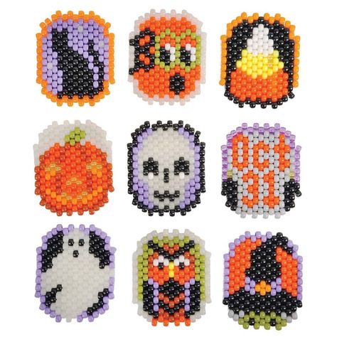 Pony Bead Designs, Pony Bead Ornaments, Halloween Soiree, Beaded Animals Tutorial, Playful Home, Pony Bead Projects, Bead Ornaments, Pony Bead Crafts, Fall Bead