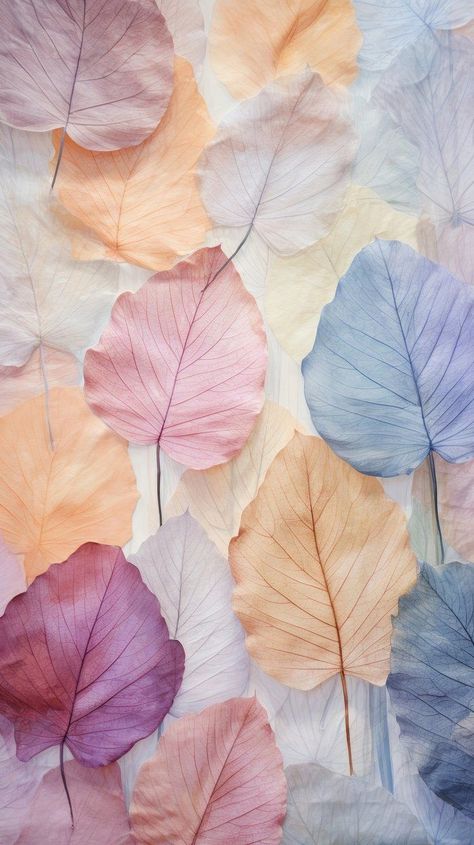 Wall Papering Ideas Phone Aesthetic, Fabric Wallpaper Texture, Aesthetic Wallpaper Watercolor, Leaf Painting Ideas, Leaf Journal, Autumn Backgrounds, Wallpaper Leaf, Tassels Tutorials, Pastel Iphone Wallpaper