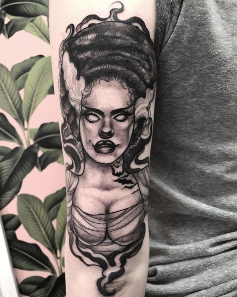 Bride of Frankenstein tattoo The Bride Of Frankenstein Tattoo, Frankenstein Bride Tattoo, Frankenstein And His Bride Tattoo, Bride Of Frankenstein Tattoo, Frankenstein Leg Tattoo, Frankenstein Sleeve Tattoo, Frankenstein Wife Tattoo, Frankenstein Tattoo, Wife Tattoo