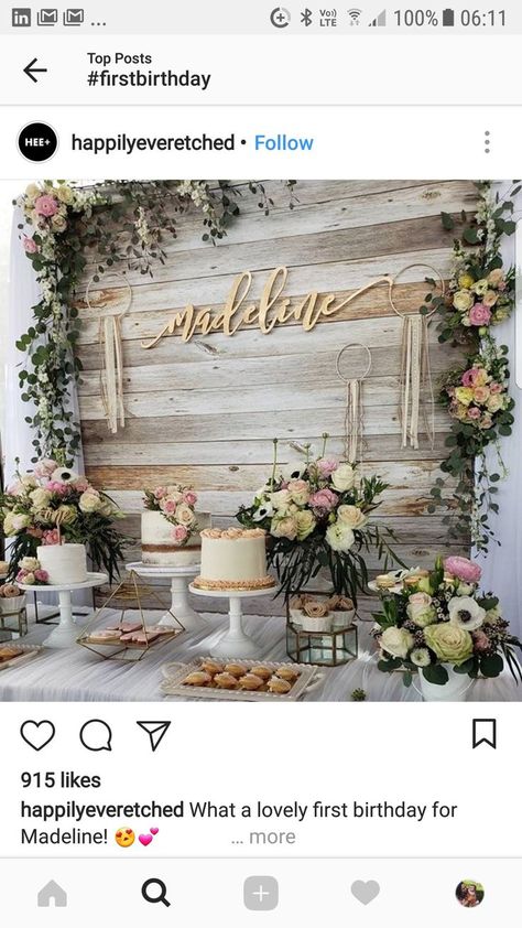 Rustic Graduation Party Decorations, Rustic Graduation Party, Boho Graduation, Rustic Dessert Table, Head Table Wedding Decorations, Pink Dessert Tables, Floral Graduation Party, Dessert Table Birthday, Dessert Table Backdrop