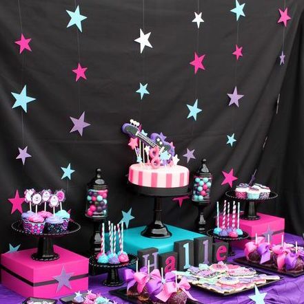 Festa Rock Roll, Pop Star Party, Rockstar Party, Monster High Birthday Party, Rockstar Birthday, Rock Star Birthday, Rockstar Birthday Party, Dance Party Birthday, Star Birthday Party