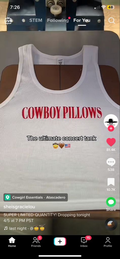 Cowboy Pillows, Cowboy Pillow, Tank Top Outfits, Cowboy, Cute Outfits, Tank Top, Top Outfits, Tank Tops, Pillows