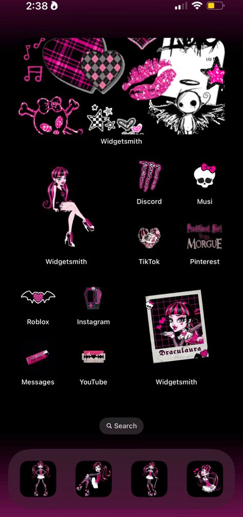 Draculaura Homescreen Layout, Monster High Homescreen Layout, Monster High Layout, Draculaura Homescreen, Monster High Homescreen, Monster High App Icons, Draculaura Wallpaper, Widget Photos, Iphone Layouts