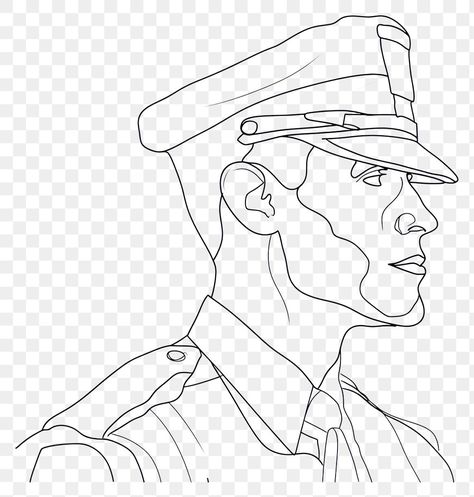 Policeman Drawing, Army Sketch, Soldier Sketch, Army Cartoon, Military Drawing, Army Drawing, Drawing Png, Military Drawings, Continuous Line Drawing