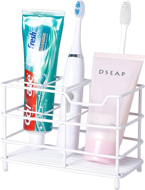 Dseap Toothbrush Holder, Tooth Brush Holders for Bathroom,Toothpaste Holder Stand - Stainless Steel, White : Amazon.co.uk: Home & Kitchen Toothbrush Organizer, Tooth Brush Holder, Electronic Toothbrush, Toothbrush Organization, Electric Toothbrush Holder, Wood Soap Dish, Colored Mason Jars, Toothbrush And Toothpaste Holder, Mason Jar Soap Dispenser