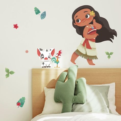 "Buy RoomMates Vintage Disney® Moana Peel & Stick Giant Wall Decals at Michaels. com. Add favorite characters to your space with these wall decals. This wall sticker set is a fun and creative way to transform any room in seconds. Add favorite characters to your space with these wall decals. This wall sticker set is a fun and creative way to transform any room in seconds. To apply, simply peel and stick decals to any smooth, flat surface. Remove, reposition and reuse as often as needed. Details: Peel And Stick Decals, Casa Disney, Deco Disney, Affordable Wall Decor, Moana Theme, Roommate Decor, Disney Room Decor, Disney Sign, Disney Rooms