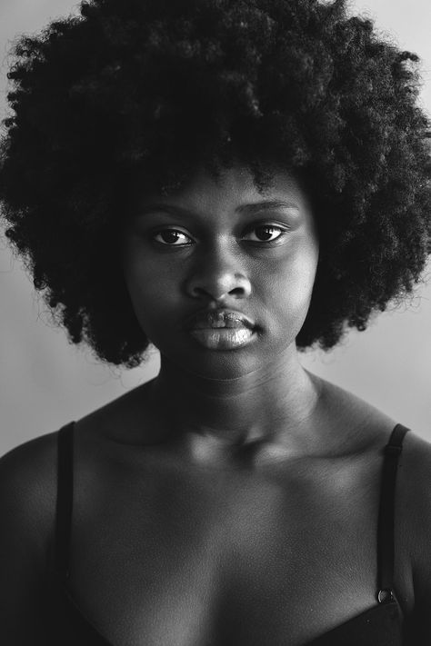 Beautiful naked black woman with afro hair social template | premium image by rawpixel.com / McKinsey Black And White Model Portrait, Afro Photography, Woman Afro Hair, Black Woman With Afro, Black And White Model, Woman With Afro, Character Appearance, Black And White Models, Portrait Black And White