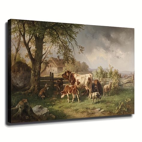 Faster shipping. Better service Sheep Landscape, Countryside Art, Barn Wall Art, Farm Wall Art, Farm Pictures, Country Wall Art, Nature Wall Decor, Pictures For Living Room, Wall Canvas Painting