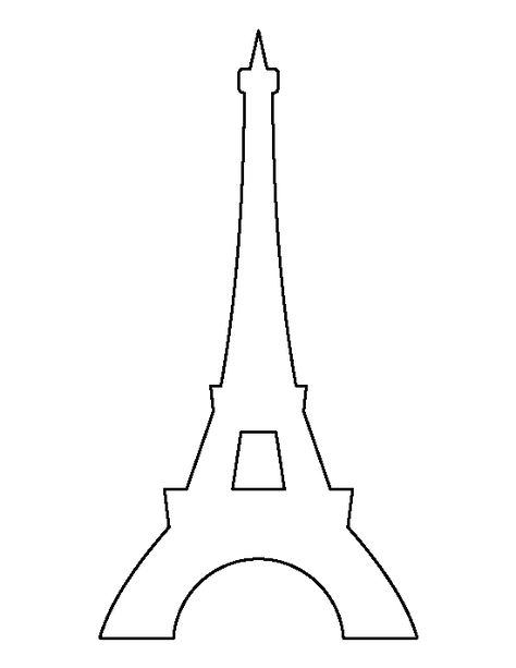 Eiffel Tower pattern. Use the printable outline for crafts, creating stencils, scrapbooking, and more. Free PDF template to download and print at http://patternuniverse.com/download/eiffel-tower-pattern/ Diy Eiffel Tower Centerpieces, Eiffel Tower Template, Eiffel Tower Craft, Paris Prom, Tower Cake, Torre Eiffel Paris, Paris Birthday Parties, Paris Theme Party, Paris Birthday