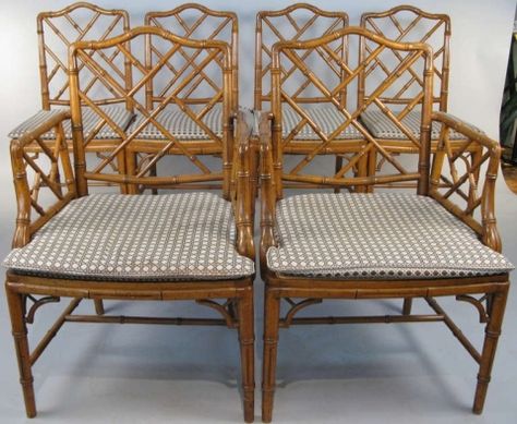 Decorating with Vintage Bamboo - Southern Hospitality West Indies Dining Room, Island Colonial Style, Bamboo Chair Makeover, Bamboo Furniture Makeover, British West Indies Decor, Faux Bamboo Furniture, Bamboo Furniture Vintage, Vintage Bamboo Chairs, Bamboo Dining Chairs