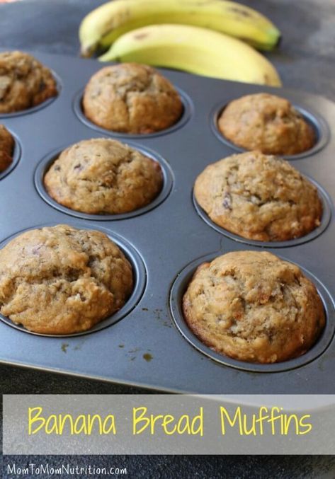 Banana Bread Muffins Easy, Resep Muffin, Simple Banana Bread, Roti Pisang, Banana Muffin Recipe, Banana Bread Muffins, Bread Muffins, Banana Nut Bread, Snacks Für Party