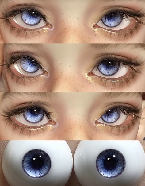 Blue Doll Eyes, Lilac Eyes, Blue Eyes Aesthetic, Purple Contacts, Opal Eyes, Eye Texture, Eyes Artwork, Face Aesthetic, Eye Makeup Art