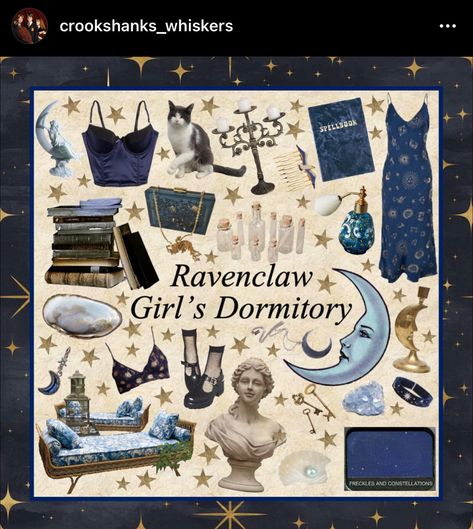 Ravenclaw Aesthetic Girl, Ravenclaw Common Room Bedrooms, Ravenclaw Bedroom Aesthetic, Ravenclaw Girl Aesthetic, Ravenclaw Inspired Bedroom, Ravenclaw Room Ideas, Ravenclaw Dormitory, Ravenclaw Bedroom, Ravenclaw Room