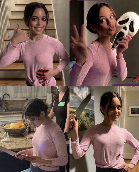 Tara Scream Costume, Tara Carpenter Costume, Jenna Ortega Ghostface, Jenna Ortega Scream Outfit, Tara Carpenter Halloween Costume, Scream Movie Jenna Ortega, Jenna Ortega Tara Carpenter, Scream Tara Carpenter, Tara Carpenter Outfits