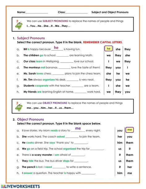 Worksheet On Pronoun For Grade 2, Worksheet Of Pronoun Class 5, English Worksheet For Grade 2 Pronoun, Object And Subject Pronouns, Subject And Object Pronouns Activities, Pronouns Worksheet For Grade 5, Pronouns Worksheet Grade 6, Pronouns Worksheet Class 4, Subject And Object Worksheet