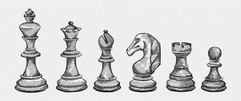 Hand-drawn sketch set of chess pieces. chess. check mate. king, queen, bishop, knight, rook, pawn #paid, , #Sponsored, #Affiliate, #chess, #set, #Hand, #pieces Chess Piece Tattoo, Chess Tattoo, Queen Chess Piece, Wood Burning Patterns Stencil, Shading Drawing, Architecture Drawing Sketchbooks, Acid Art, Mask Drawing, Forearm Tattoo Design