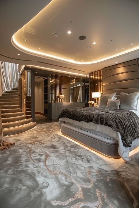 Huge Bedrooms Luxury, Cozy Luxury Bedroom, Modern House Bedroom, Mansion Interior Bedroom, House Design Bedroom, Rich Bedroom, Dream Bedroom Luxury, Mansion Bedroom, Big Bedrooms