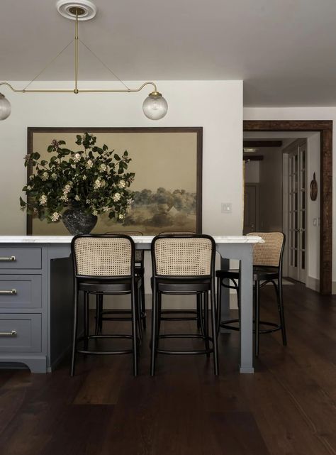 Moody Neutral Kitchen, Dining Room Dark Floors, Dining Room Dark, Moody Neutral, July Inspiration, Classy Kitchen, Kitchen Apartment, Room Dark, Home Bunch