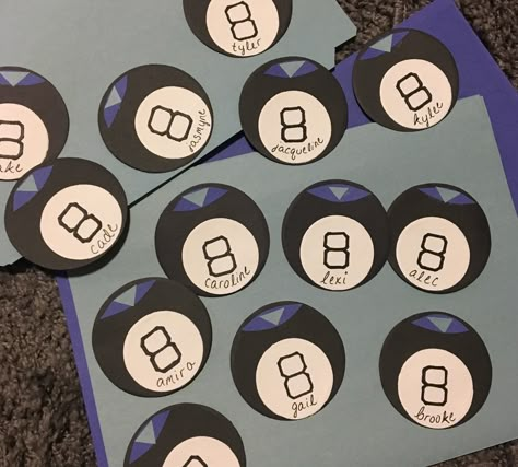 magic eight ball ra door decs for your residents 🎱🔮 Ra Door Tags Cricut, Cute Ra Door Decs, Door Tags Ra, Door Decs College Ra Ideas, Door Decks Ra Ideas, Maya Harris, Door Decs Ra, Magic Eight Ball, Ra Door Tags