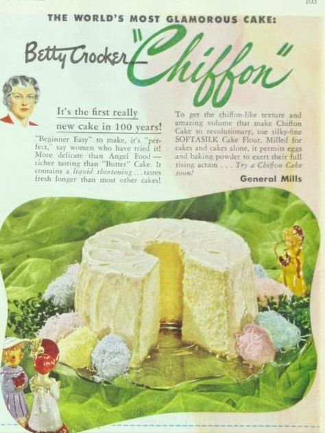 1948 Recipe: Betty Crocker Fresh Orange Chiffon Cake Orange Chiffon Cake Recipe, Biggest Kitchen, Chiffon Cake Recipe, Orange Chiffon Cake, Orange Icing, Serving Ideas, Frugal Recipes, Retro Food, Orange Chiffon