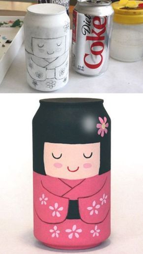 43 Simple Anime & Manga Crafts to Make at Home - Big DIY IDeas Anime Club Activities, Selamat Hari Valentine, Soda Can Crafts, Manga Gift, Simple Anime, Diy Upcycling, Do It Yourself Crafts, Recycled Art, Can Crafts