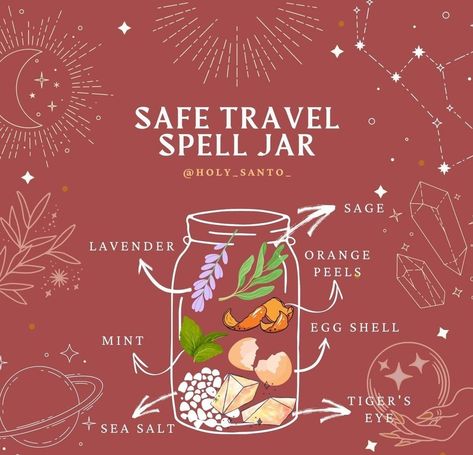 Spells With Oranges, Travel Spell Jar, Safe Travels Spell Jar, Safe Travels Spell, Birth Calendar, Witchcraft Diy, Wicca Recipes, Spell Bottles, Spells For Beginners