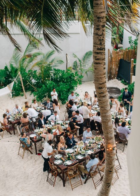 Wedding Ideas 2024, Destination Wedding Cost, Simple Beach Wedding, Casual Beach Wedding, Inbal Dror, Dream Beach Wedding, Beach Wedding Reception, Costa Rica Wedding, Tulum Wedding