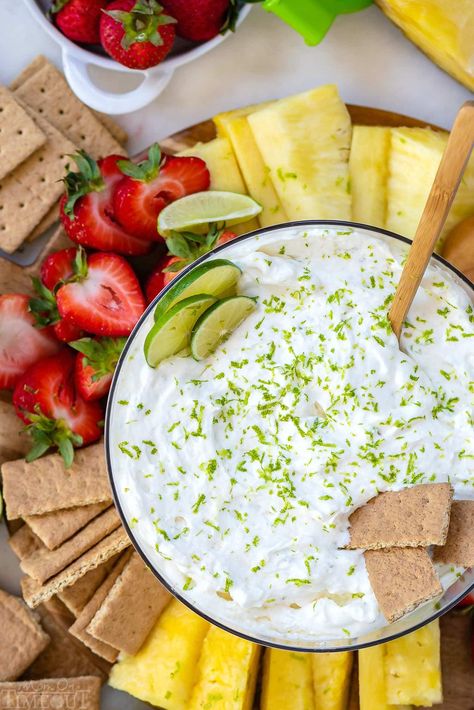 Key Lime Pie Fruit Dip - Mom On Timeout Pistachio Cheesecake Dip, Sweet Dip Recipes, Key Lime Dip, Blueberry Cheesecake Dip, Key Lime Pie Dip, Sweet Dips Recipes, Dip Sauces, Lime Dip, Sweet Dip