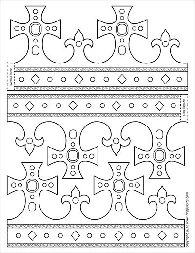 Crown Templates, Printable Coloring Masks, Royal Paper, Crown Printable, King And Queen Crowns, Make A Crown, Crown Template, Crown Crafts, Crown Pattern