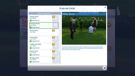 Funeral Service Event - The Sims 4 Mods - CurseForge Black White Parties, Sims 4 Challenges, Cc Mods, Tumblr Sims 4, Crazy Outfits, Toddler Play, Park Weddings, Sims 4 Clothing, Sims Mods