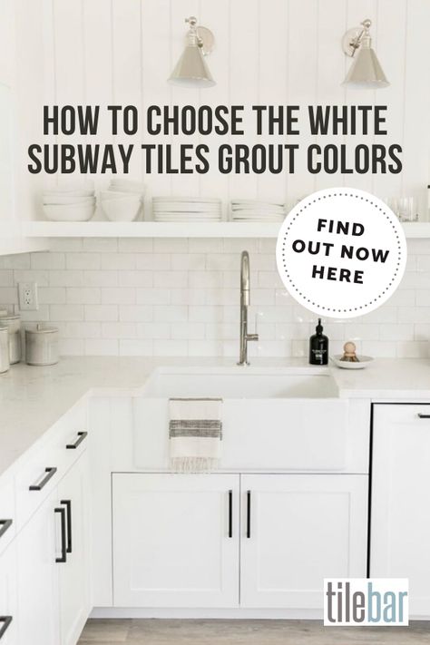 How to Choose the White Subway Tiles Grout Colors Bullnose Subway Tile, Matt White Subway Tiles Kitchen, Grout Colours For White Subway Tile, Subway Tile Backsplash Grout Color, White Tile Backsplash Grey Grout, White Subway Tile White Grout Kitchen, White Tile With Grout Colors, White Subway Tile Grout Colors, White Subway Tile With Black Grout Kitchen