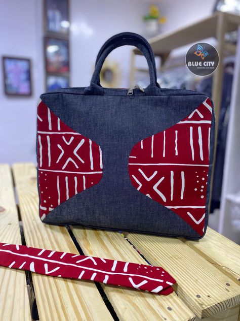 Handbag Laptop, Canvas Bag Diy, Ankara Bags, Sewing Jeans, African Bag, Pack Bag, African Decor, Blue City, Bag Diy