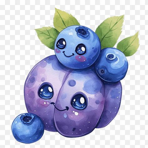 Cute Blueberry Family Clipart Blueberry Clipart, Cute Blueberry, Funko Pop Batman, Pop Batman, Family Clipart, Fruit Clipart, Kawaii Fruit, Burst Of Color, Purple Highlights