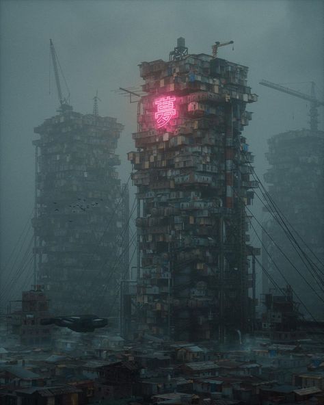 Our Dystopian Future in Dark Cyberpunk Artworks of Nagafujiriku Dystopian Art, Dystopian Aesthetic, Sci Fi City, Dystopian Future, Cyberpunk Aesthetic, Cyberpunk City, Arte Cyberpunk, Futuristic City, Future City